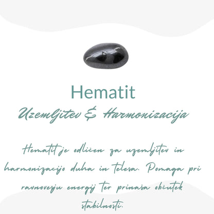 Zapestnica »Nebesno oko« iz labradorita in hematita