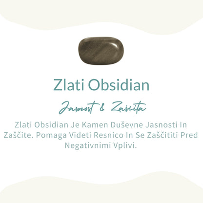 Obesek »Sfera« iz zlatnega obsidijana