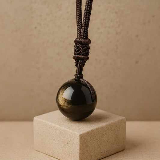 Obesek »Sfera« iz zlate obsidijanke