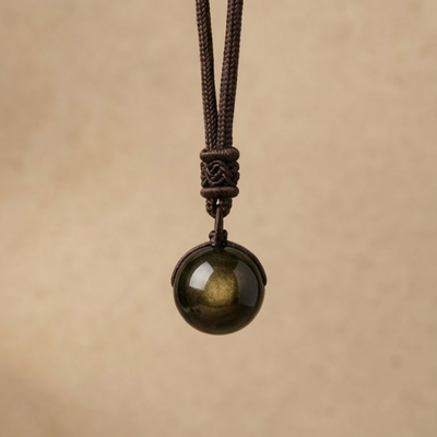 Obesek »Sfera« iz zlatnega obsidijana