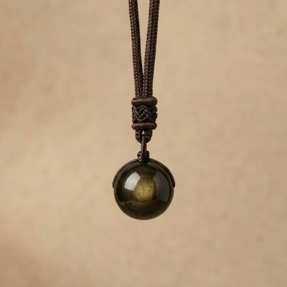 Obesek »Sfera« iz zlatnega obsidijana